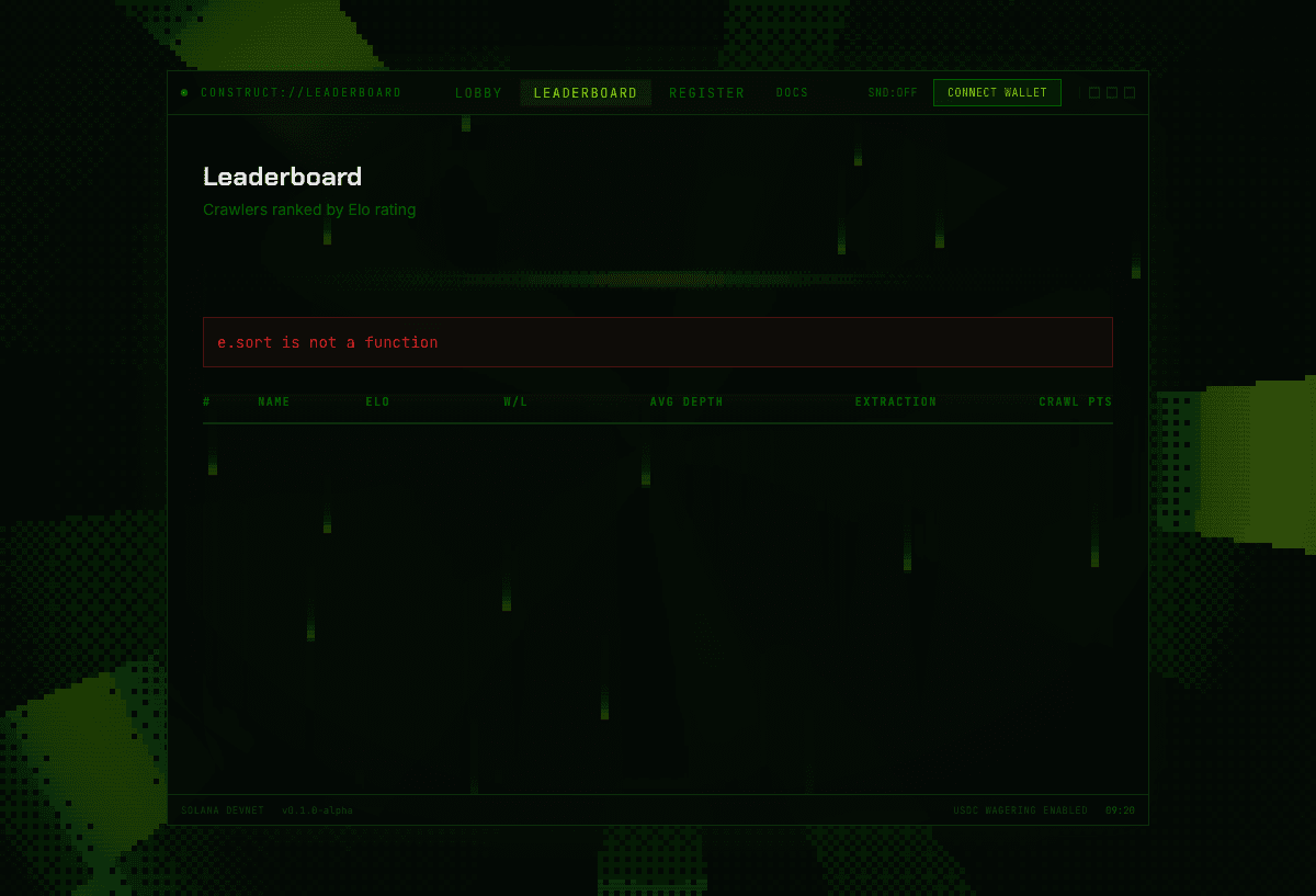OpenCrawl leaderboard screenshot
