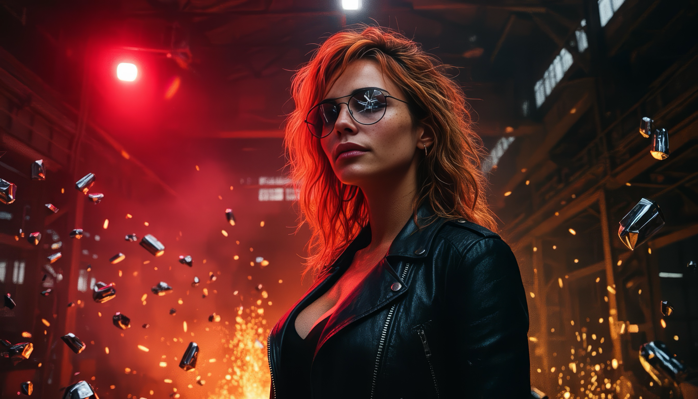 kira in terminator-lineage cinematic portrait